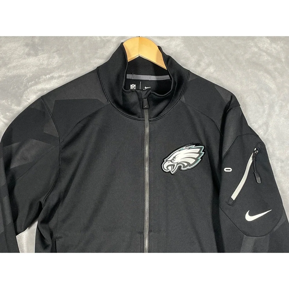 Nike NFL Philadelphia Eagles Dri-FIT On-Field Full Zip Jacket Black Mens Small